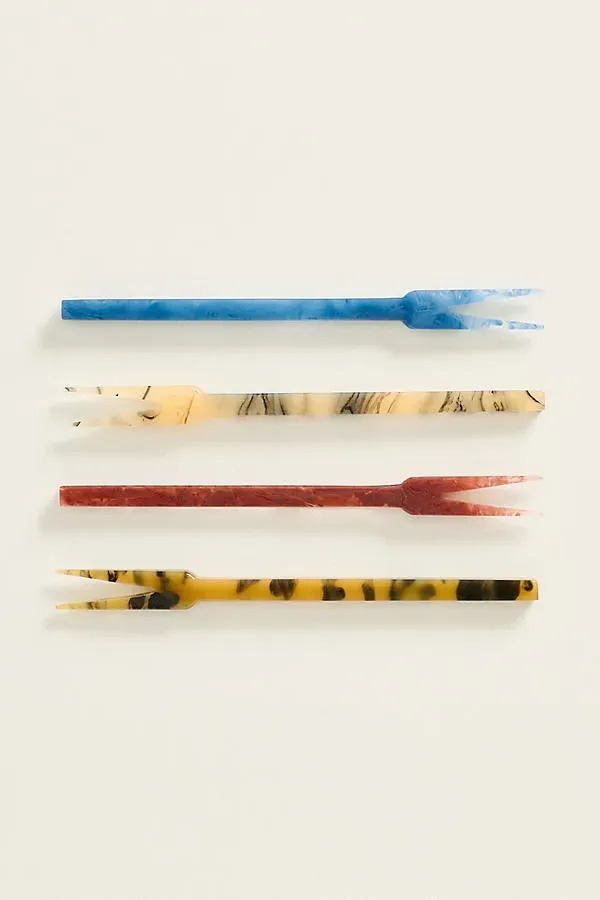 Mignon Resin Appetizer Forks Set of 4 by Anthropologie