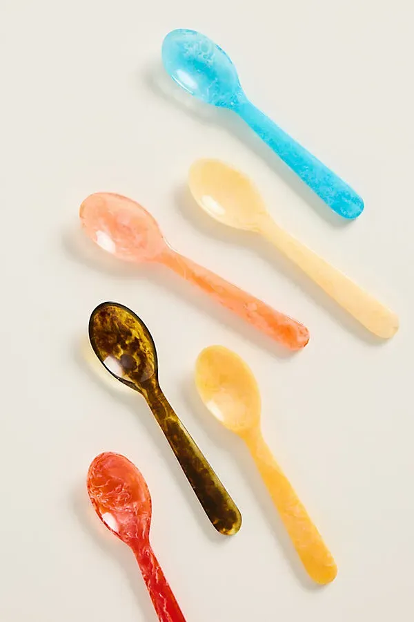 Mignon Resin Teaspoons Set of 6 - Marble Swirl product