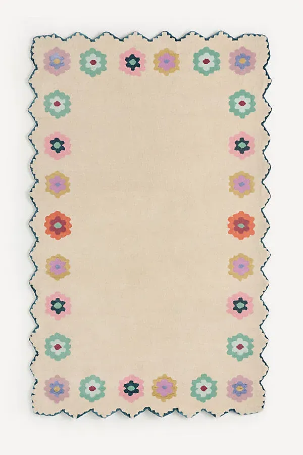 Mildred 2x3 Tufted Scalloped-Edge Rug - Wool by Anthropologie