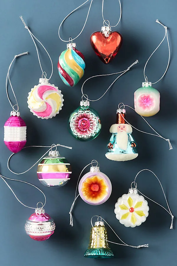 Milky Mini Glass Ornaments Set of 12 - Pink by Anthropologie