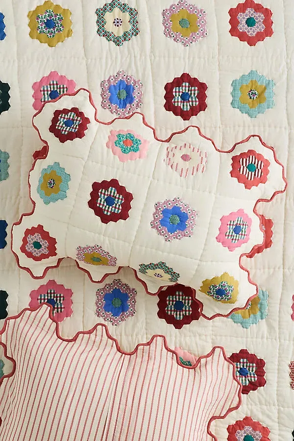 Millie Cotton Geo Shaped Edge Pillow Shams, Set of 2 by Anthropologie
