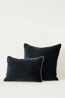 Milo Velvet Pillow - Black, Cotton product