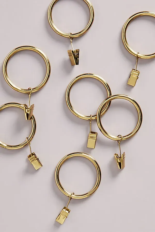 Mindy Curtain Rings Set of 7 - Gold, Iron product