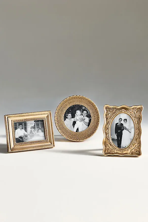 Mini Gold Photo Frames Set of 3 - Gold by Anthropologie