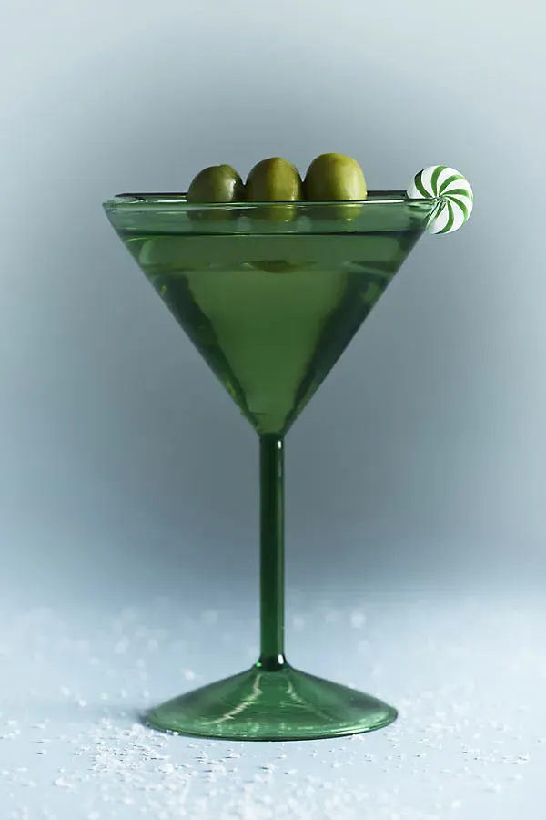 Mintie Martini Glass - Green, Borosilicate Glass by Anthropologie