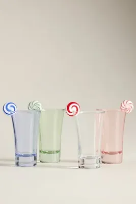 Mintie Shot Glasses Set of 4 - Glass by Anthropologie, alternate view