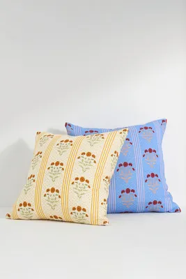 Mira Floral Cushion - Blue, Cotton product