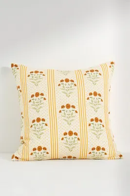 Mira Floral Printed Woven Pillow - Ivory, Cotton product