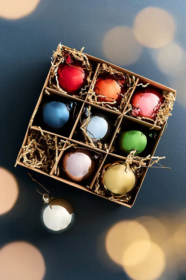 Mirrored Bauble Ornaments - Glass by Anthropologie