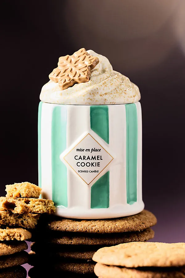 Mise en Place Gourmand Caramel Cookie Ceramic Candle - Brown by Anthropologie
