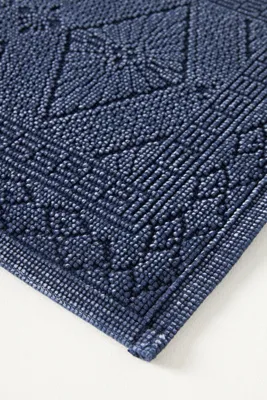 Misona Small Bath Mat - Blue, Stonewashed Cotton by Anthropologie, alternate view