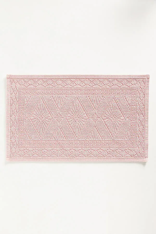 Misona Small Bath Mat - Pink, Stonewashed Cotton by Anthropologie