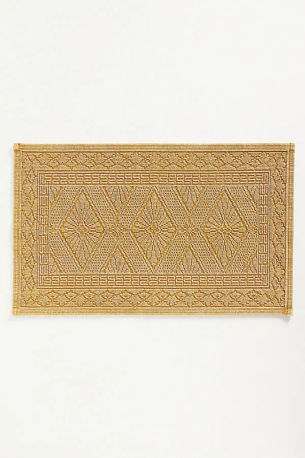Misona Small Bath Mat - Yellow, Stonewashed Cotton by Anthropologie
