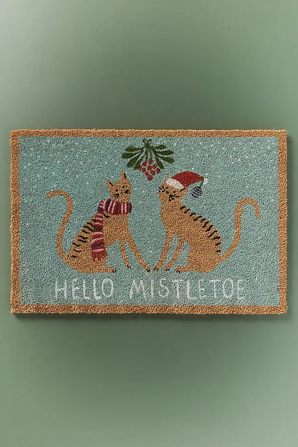 Mistletoe Cats Coir Printed Doormat product