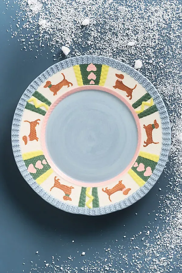 Mitten Collection Dessert Plate - Blue, Stoneware by Anthropologie