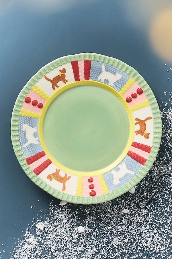 Mitten Collection Dessert Plate - Green, Stoneware by Anthropologie