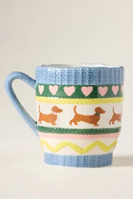 Mitten Collection Stoneware Mug - Blue by Anthropologie, image 2