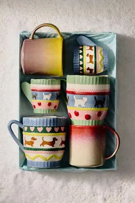 Mitten Collection Stoneware Mug - Green by Anthropologie, alternate view