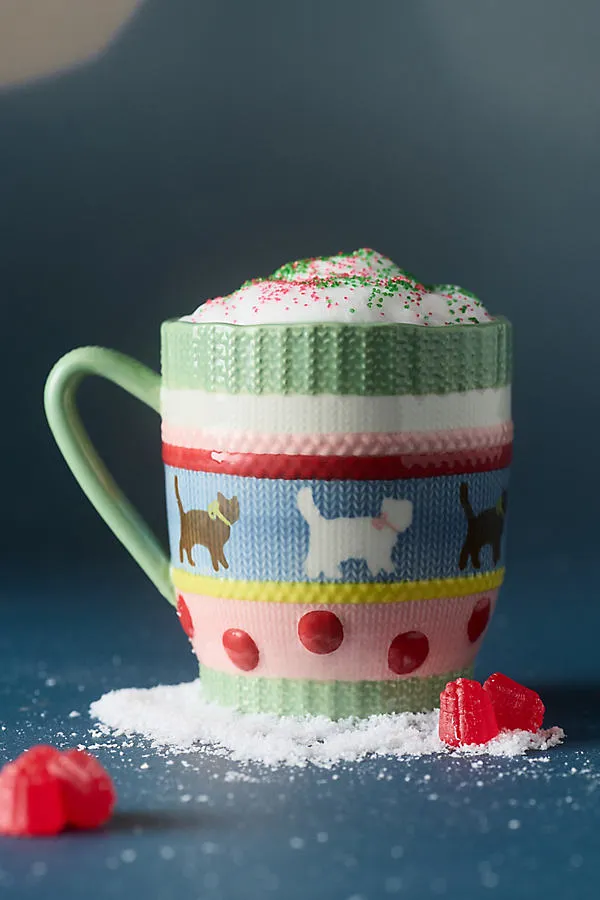 Mitten Collection Stoneware Mug - Green by Anthropologie