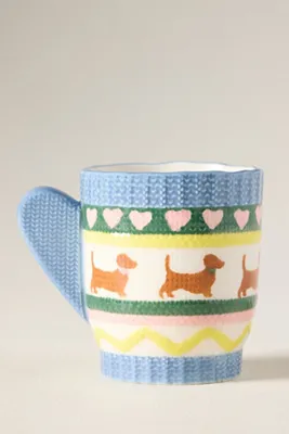 Mitten Espresso Cup - Blue, Stoneware by Anthropologie, image 2