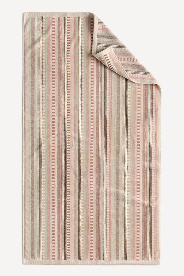Mixed Stripe Woven Towel Collection - Beige, Cotton by Anthropologie, image 2