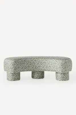 Modella Curved Bench - Green, Polyester by Anthropologie, alternate view