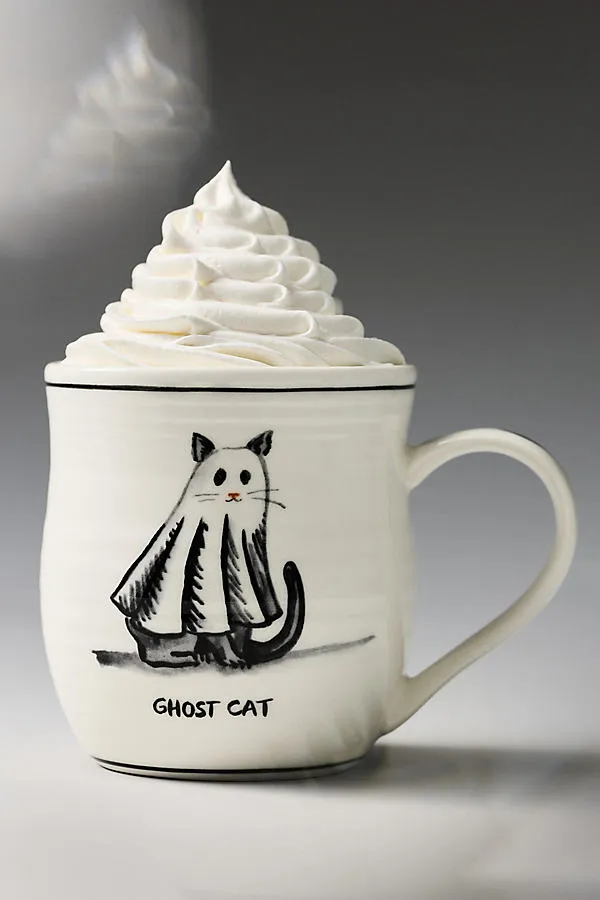 Molly Hatch Halloween Cat Mug - White product