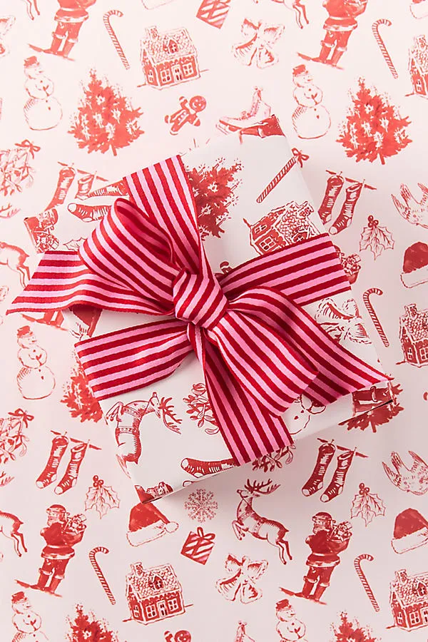 Molly Hatch Holiday Wrapping Paper Set of 2 - Red by Anthropologie