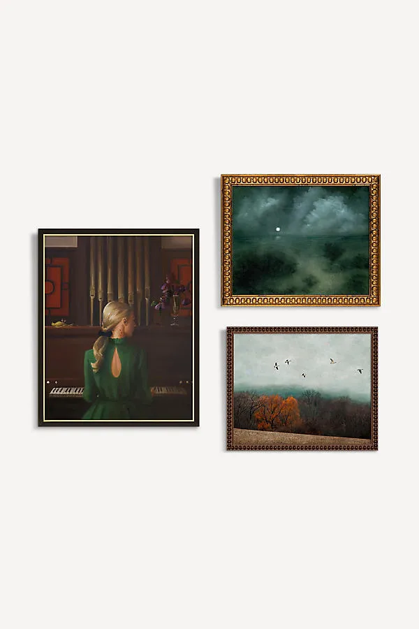 Moody Triptych Gallery Wall Art - Green product