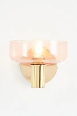 Morgan Glass Wall Light - Pink, Brass product
