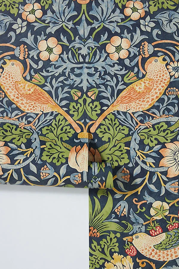 Morris & Co. Strawberry Thief Birds Wallpaper - Blue product