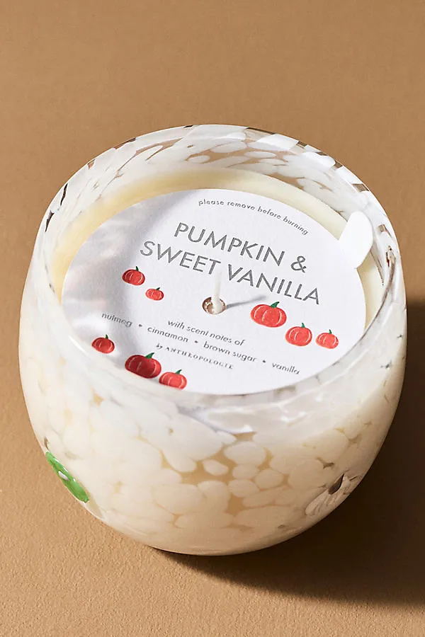 Mystic Icon Pumpkin Sweet Vanilla Glass Candle - White, Cotton product