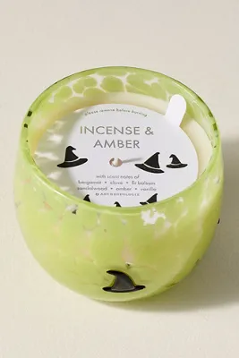 Mystic Witch Icon Small Glass Candle - Incense & Amber product