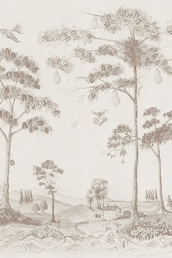 Mythical Land Wallpaper - White, Polyester product