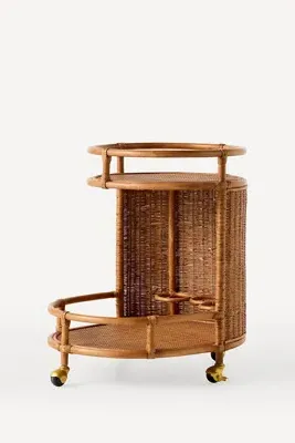 Nalu Woven Rattan Bar Cart - Beige product