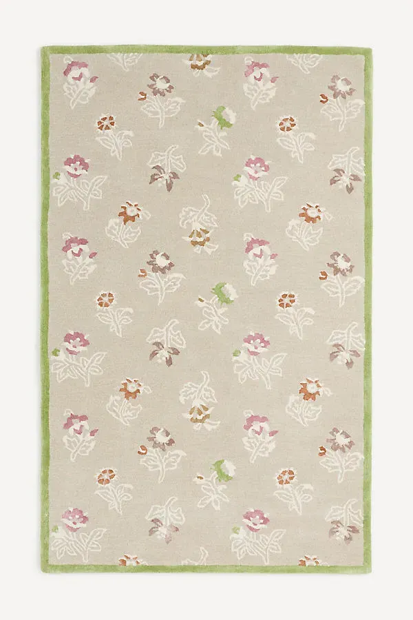 Nani Tufted Floral Rug - Beige, Wool Blend product