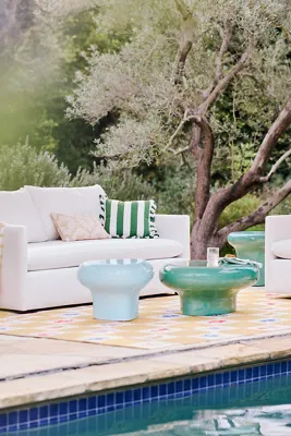 Naomi Asymmetrical Side Table - Green, Glass-Reinforced Concrete product
