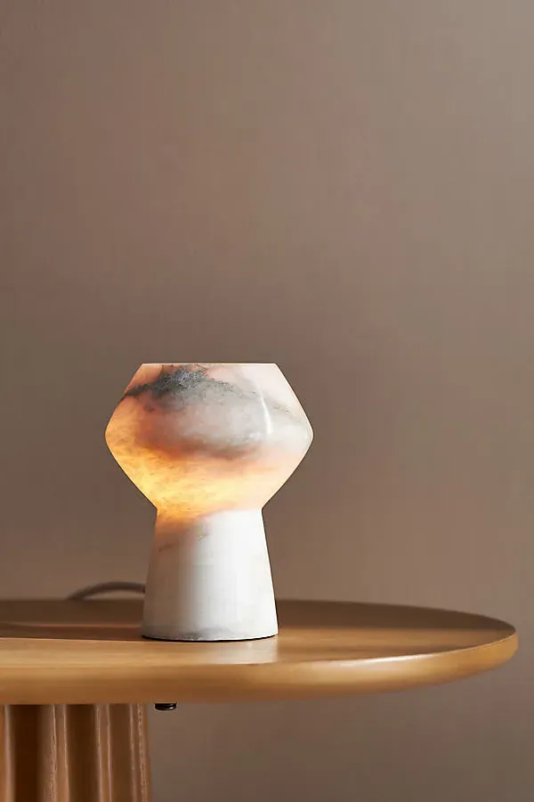 Nathalie Alabaster Sculptural Desk Lamp - Beige by Anthropologie