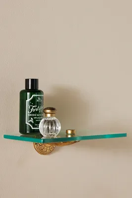 Nellie Hand Glass Shelf - Gold, Brass product