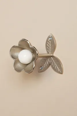 Nena Flower Curtain Tieback - Silver product