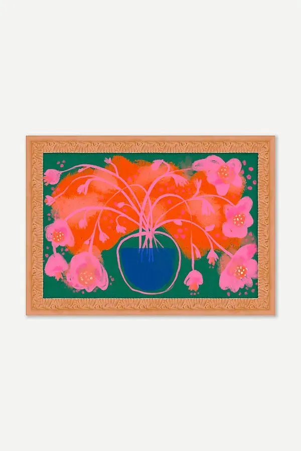 Neon Bloom Canvas Wall Art - Pink product
