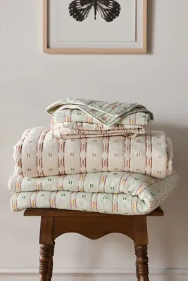 Nera Yarn Dye Jacquard Striped Quilt - Ivory, Cotton product
