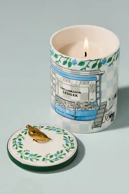 Newsstand Gourmand Salted Caramel Pretzel Ceramic Candle - Green product