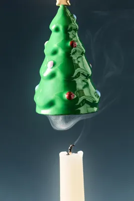 Noel Icon Candle Snuffer - Green, Aluminum by Anthropologie, image 2