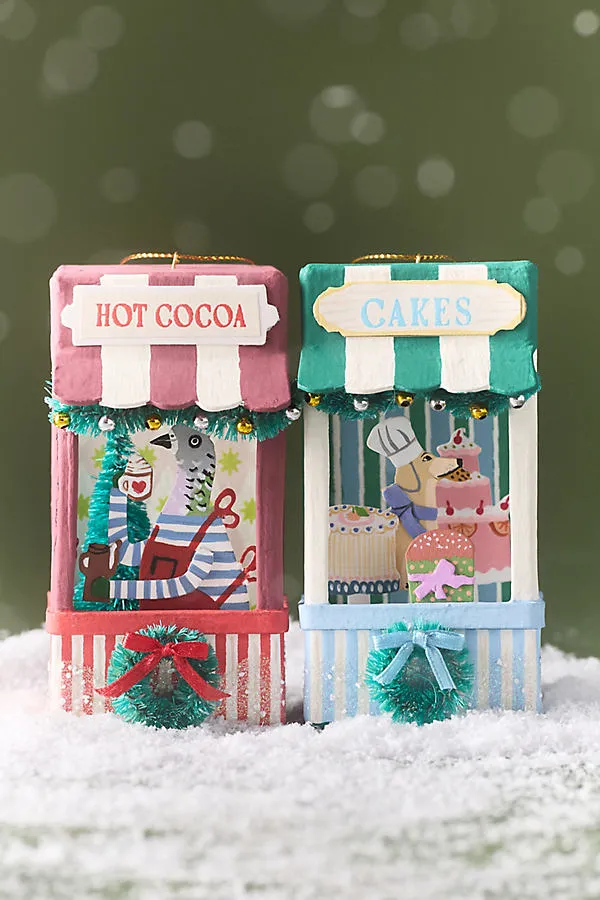 Noel Market Stand Ornament - Green by Anthropologie, alternate view