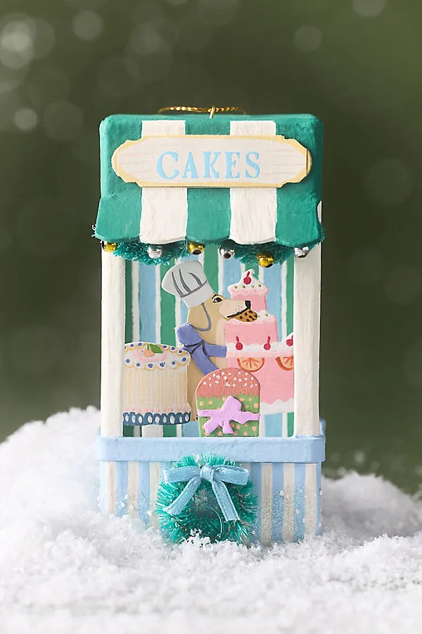 Noel Market Stand Ornament - Green by Anthropologie