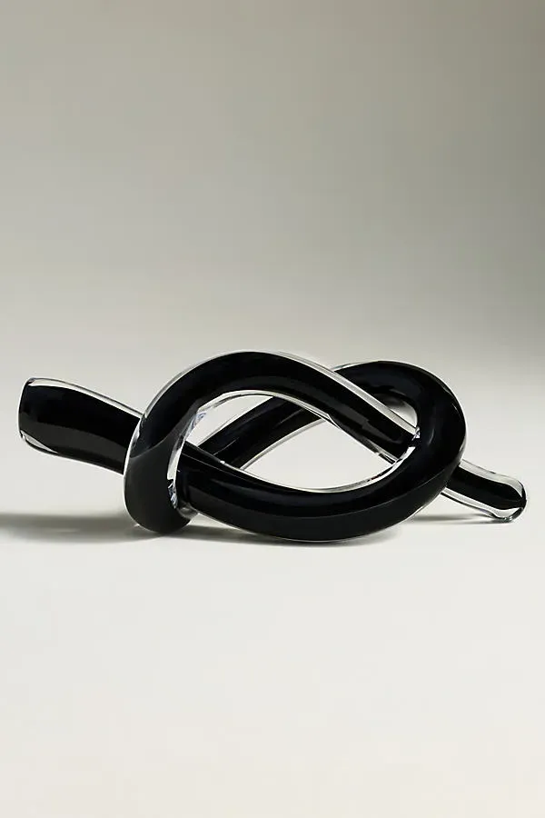 Noir Knot Glass Decorative Object - Black by Anthropologie
