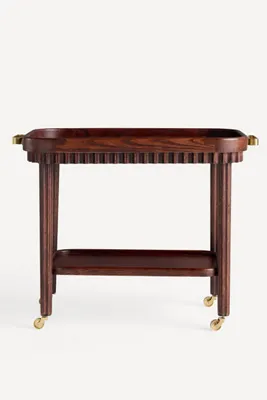 Norma Oak Bar Cart Drinks Trolley - Brown product