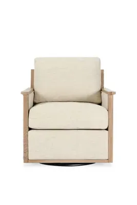 Norman Swivel Chair - Ivory, Linen Blend product