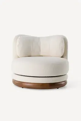 Norris Swivel Chair - Ivory, Polyester product